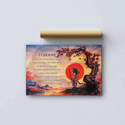 Dragon Ball Canvas Wall Art - DR086 - Goku - I Choose