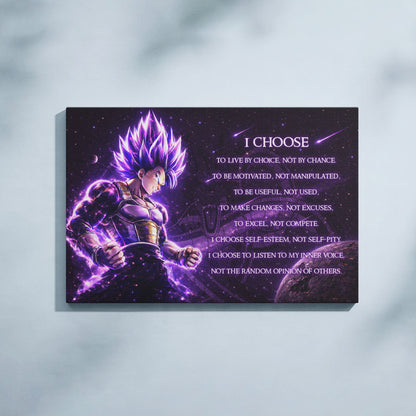 Dragon Ball Canvas Wall Art - DR089 - Ultra Ego Vegeta - I Choose