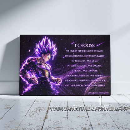 Dragon Ball Canvas Wall Art - DR089 - Ultra Ego Vegeta - I Choose