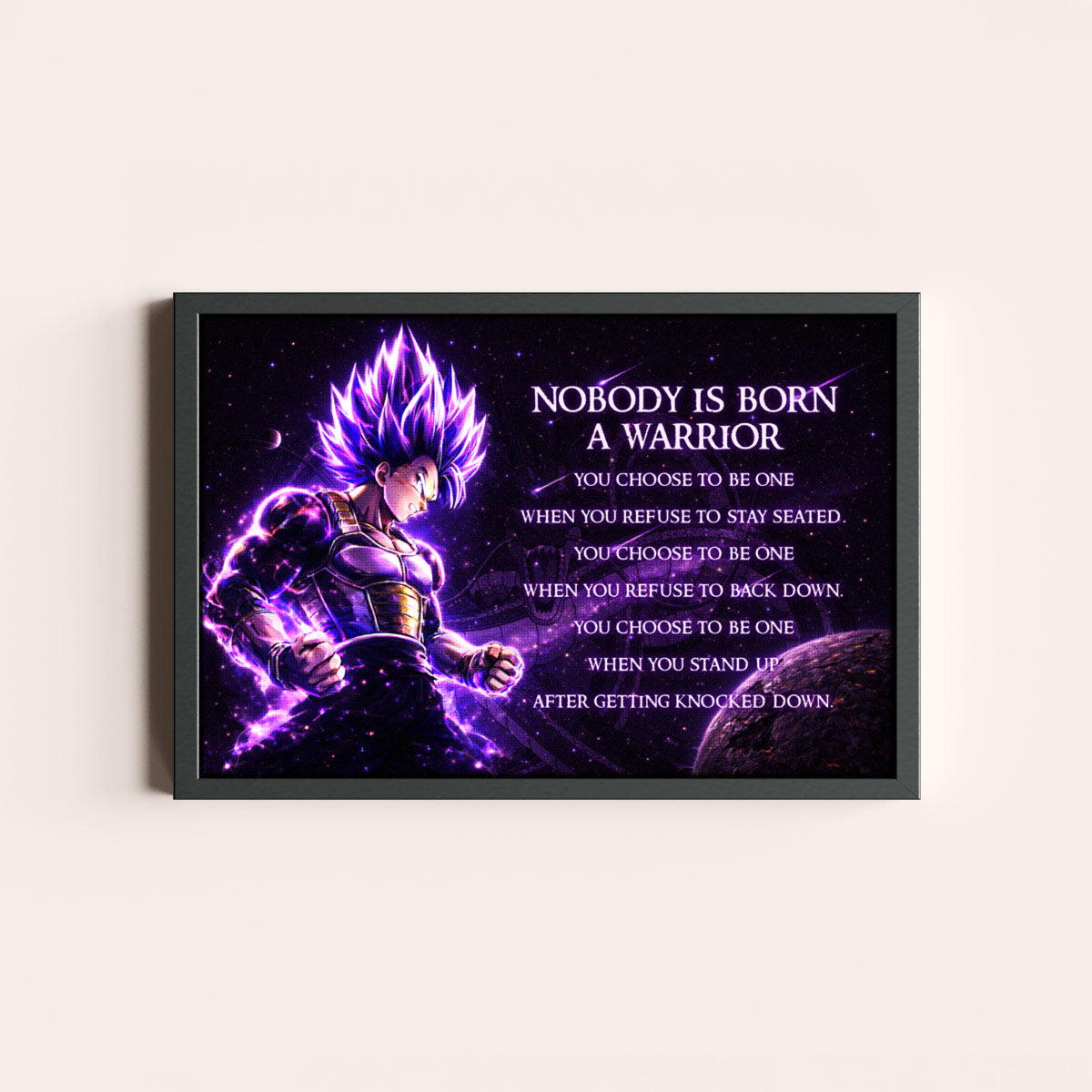 Dragon Ball Canvas Wall Art - DR090 - Ultra Ego Vegeta - Nobody Is Born A Warrior