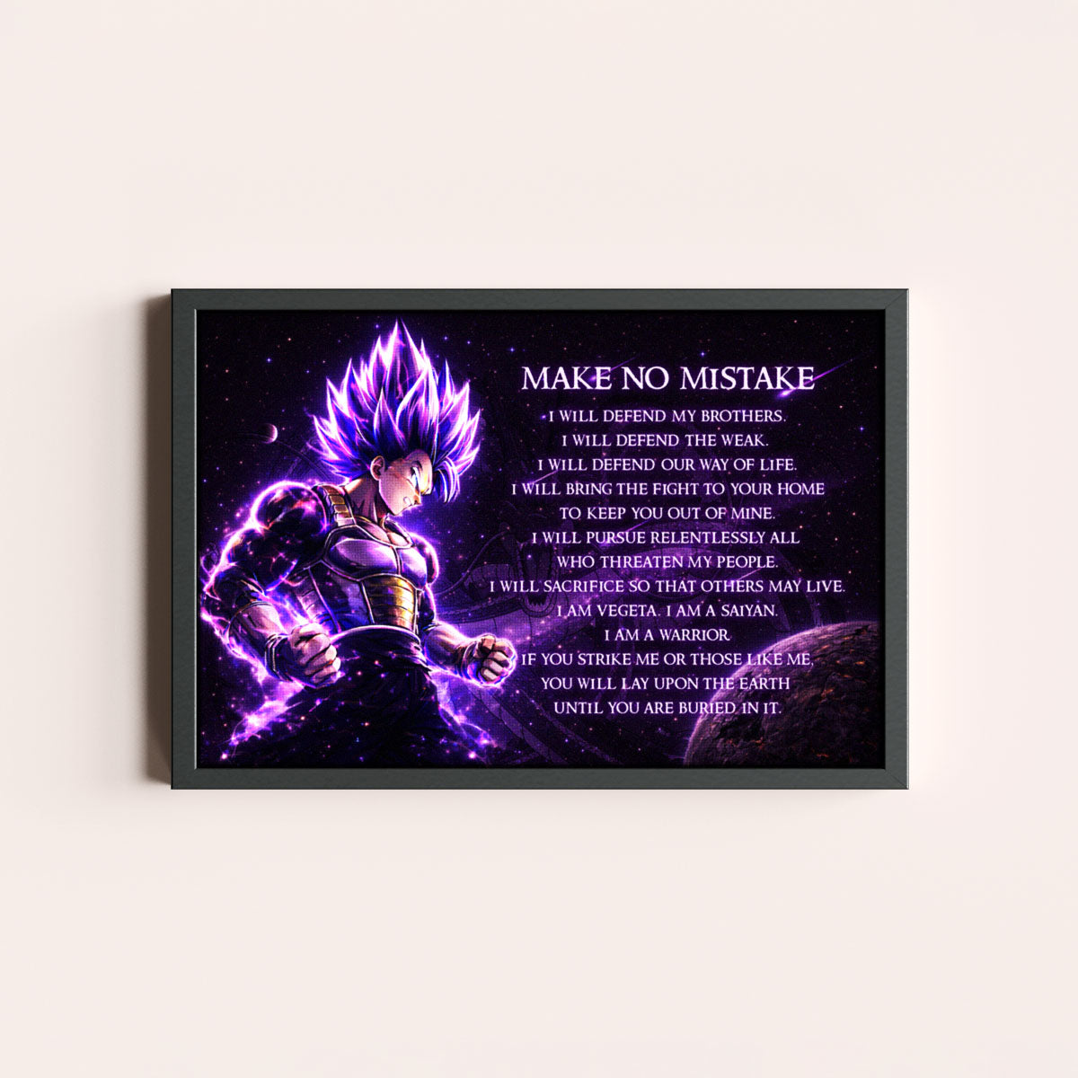 Dragon Ball Canvas Wall Art - DR091 - Ultra Ego Vegeta - Make No Mistake