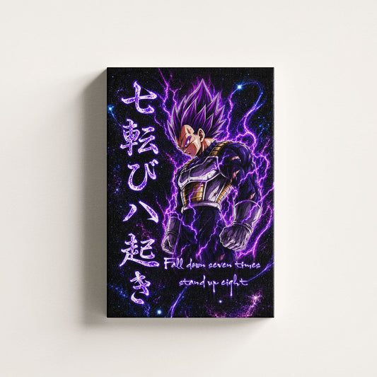 Dragon Ball Canvas Wall Art - DR106 - Vegeta Ultra Ego - Fall Down Seven Times Stand Up Eight