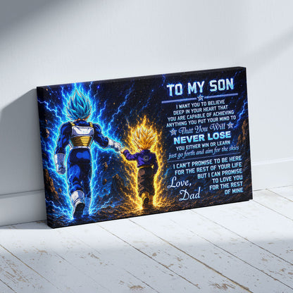 Dragon Ball Canvas Wall Art - DR110 - Vegeta - Trunks - To My Son From Dad Meaningful Gift for Son