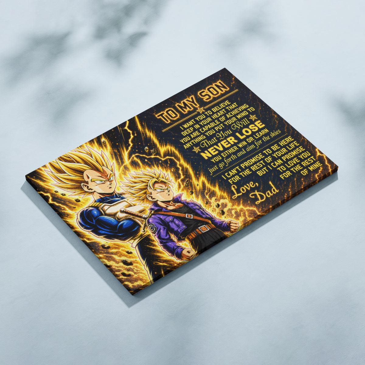 Dragon Ball Canvas Wall Art - DR111 - Vegeta - Trunks - To My Son From Dad Meaningful Gift for Son