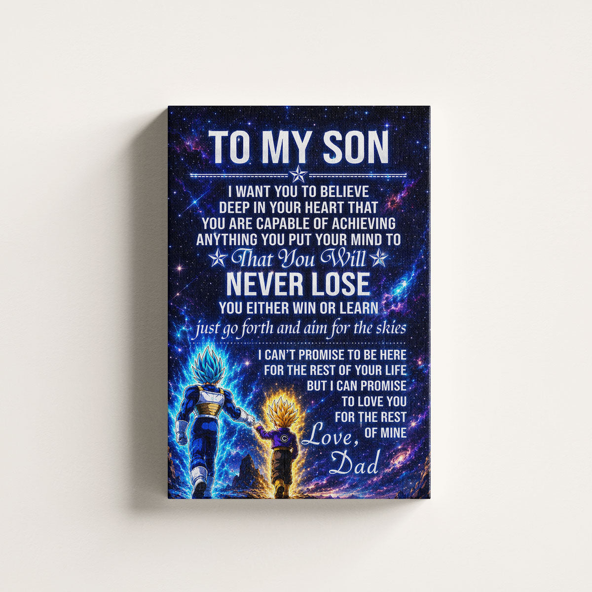 Dragon Ball Canvas Wall Art - DR115 - Vegeta - Trunks - To My Son From Dad Meaningful Gift for Son