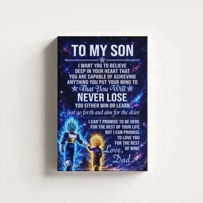 Dragon Ball Canvas Wall Art - DR115 - Vegeta - Trunks - To My Son From Dad Meaningful Gift for Son