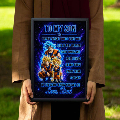 Dragon Ball Canvas Wall Art - DR120 - Goku - Gohan - To My Son From Dad Meaningful Gift for Son