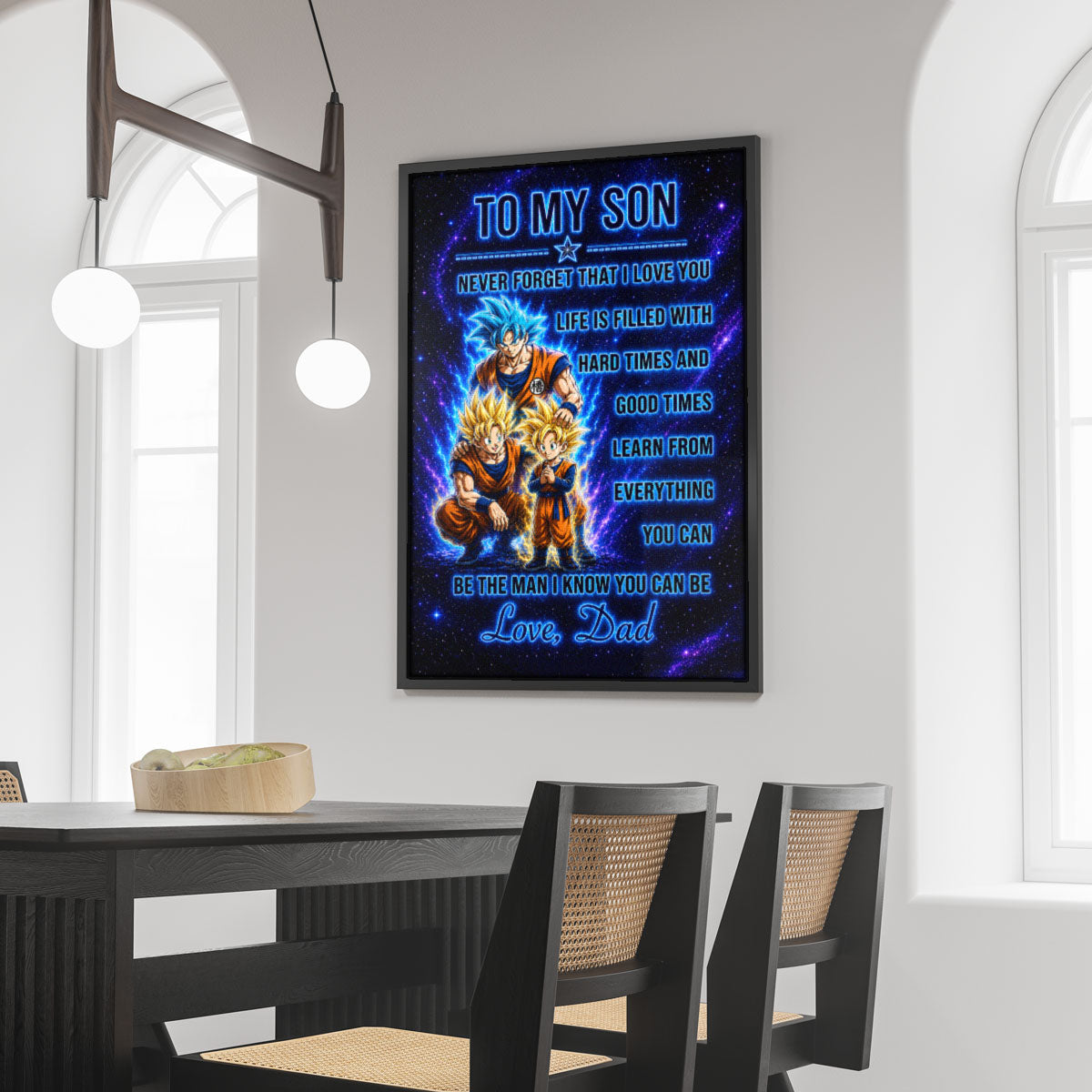 Dragon Ball Canvas Wall Art - DR120 - Goku - Gohan - To My Son From Dad Meaningful Gift for Son