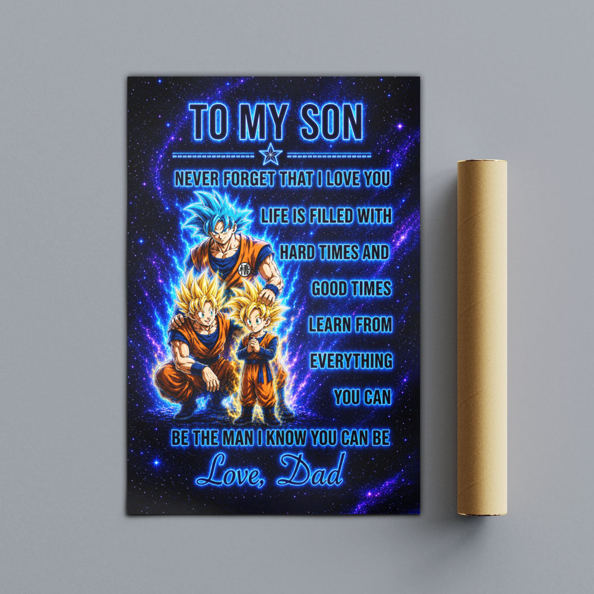 Dragon Ball Canvas Wall Art - DR120 - Goku - Gohan - To My Son From Dad Meaningful Gift for Son