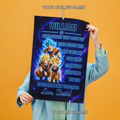 Dragon Ball Canvas Wall Art - DR120 - Goku - Gohan - To My Son From Dad Meaningful Gift for Son
