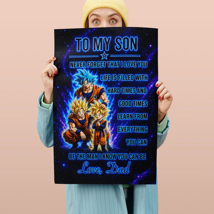 Dragon Ball Canvas Wall Art - DR120 - Goku - Gohan - To My Son From Dad Meaningful Gift for Son