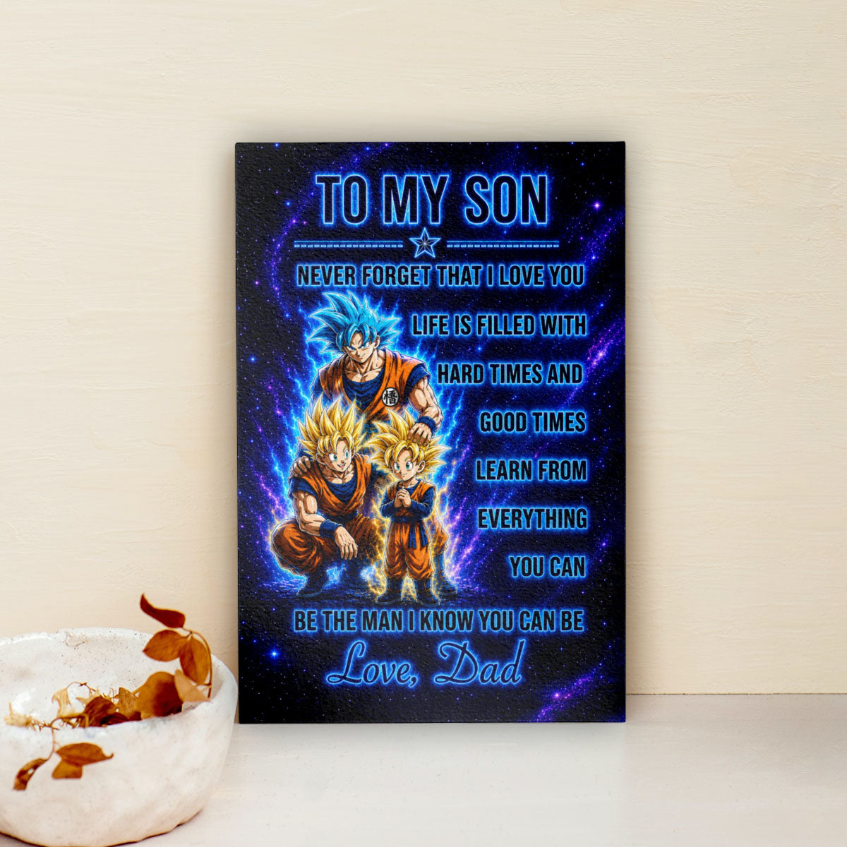 Dragon Ball Canvas Wall Art - DR120 - Goku - Gohan - To My Son From Dad Meaningful Gift for Son