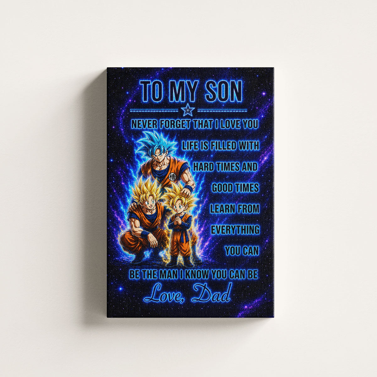 Dragon Ball Canvas Wall Art - DR120 - Goku - Gohan - To My Son From Dad Meaningful Gift for Son