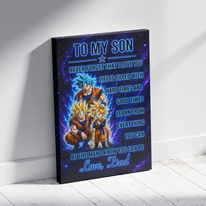 Dragon Ball Canvas Wall Art - DR120 - Goku - Gohan - To My Son From Dad Meaningful Gift for Son
