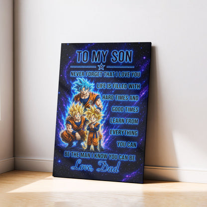 Dragon Ball Canvas Wall Art - DR120 - Goku - Gohan - To My Son From Dad Meaningful Gift for Son