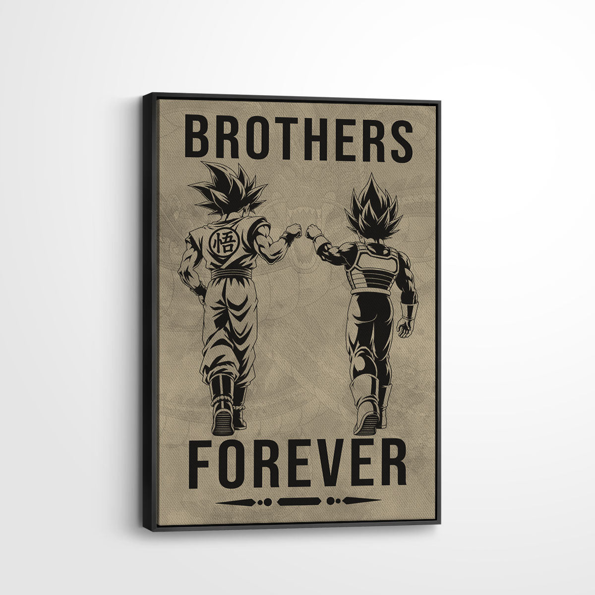 Dragon Ball Super Saiyan Blue Goku & Ultra Ego Vegeta Canvas Wall Art - “Brothers Forever” DBZ Poster - Ready to Hang Home Office Decor - DR126