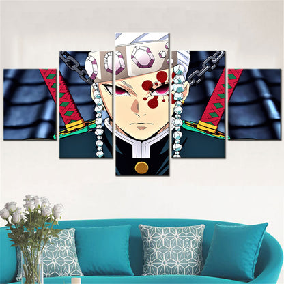 Demon Slayer - Kimetsu no Yaiba - 5 Pieces Wall Art - Tengen Uzui 2 - Demon Slayer Poster - Demon Slayer Wall Art