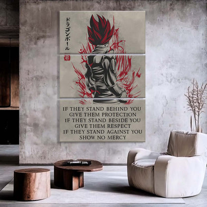 Dragon Ball - 3 Piece Wall Art - DR029 - IF - Vegeto - Super Saiyan God - Dragon Ball Canvas
