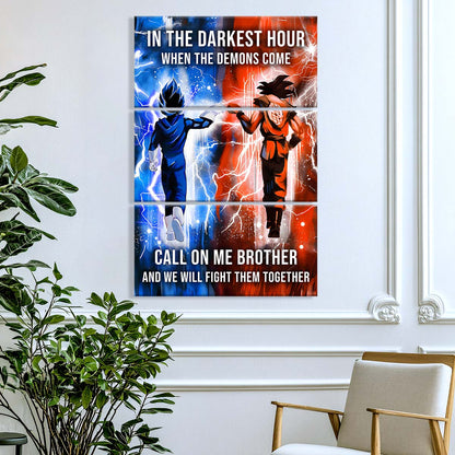 Dragon Ball - 3 Piece Wall Art - DR072 - Call On Me Brother - Goku - Vegeta - Dragon Ball Canvas