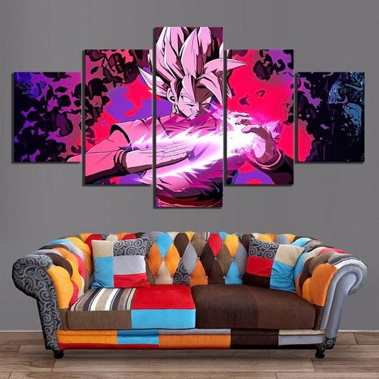 Dragon Ball - 5 Pieces Wall Art - Black Goku - Super Saiyan Rose - Dragon Ball Poster - Dragon Ball Canvas