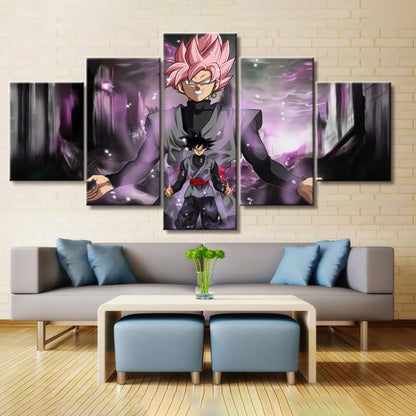 Dragon Ball - 5 Pieces Wall Art - Black Goku - Super Saiyan Rose - Dragon Ball Poster - Dragon Ball Canvas