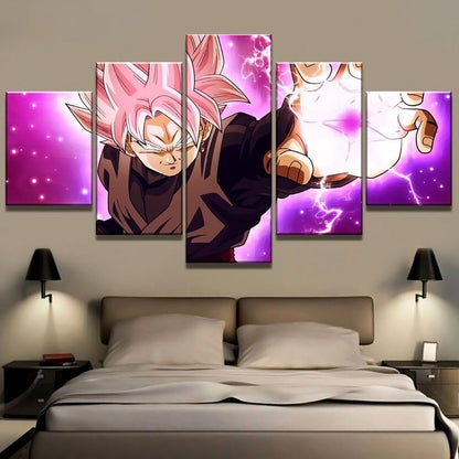 Dragon Ball - 5 Pieces Wall Art - Black Goku - Super Saiyan Rose - Dragon Ball Poster - Dragon Ball Canvas