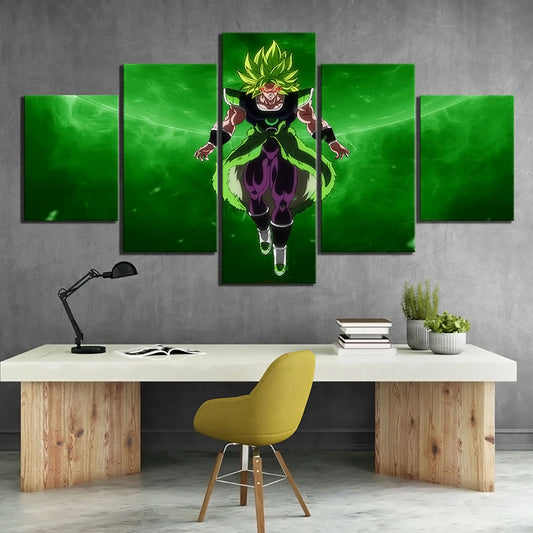 Dragon Ball - 5 Pieces Wall Art - Broly - Dragon Ball Poster - Dragon Ball Canvas