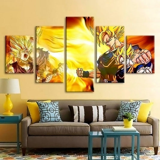 Dragon Ball - 5 Pieces Wall Art - Goku - Gohan - Super Saiyan - Dragon Ball Poster - Dragon Ball Canvas