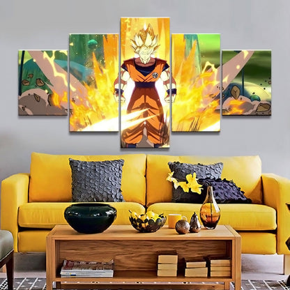 Dragon Ball - 5 Pieces Wall Art - Goku - Super Saiyan - Dragon Ball Poster - Dragon Ball Canvas