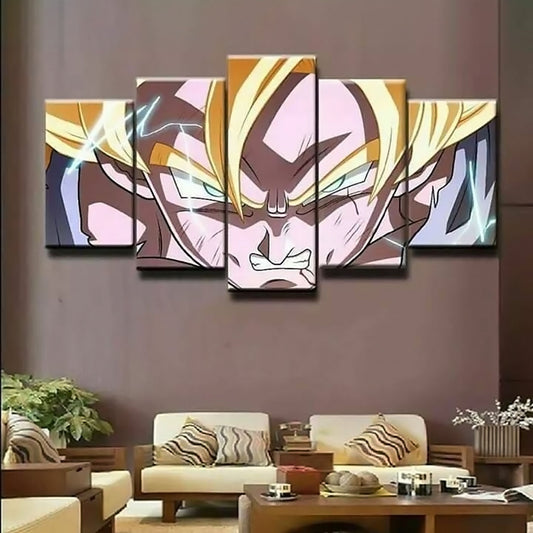 Dragon Ball - 5 Pieces Wall Art - Goku - Super Saiyan - Dragon Ball Poster - Dragon Ball Canvas