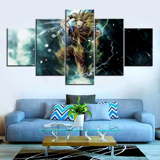 Dragon Ball - 5 Pieces Wall Art - Goku - Super Saiyan 3 - Dragon Ball Poster - Dragon Ball Canvas