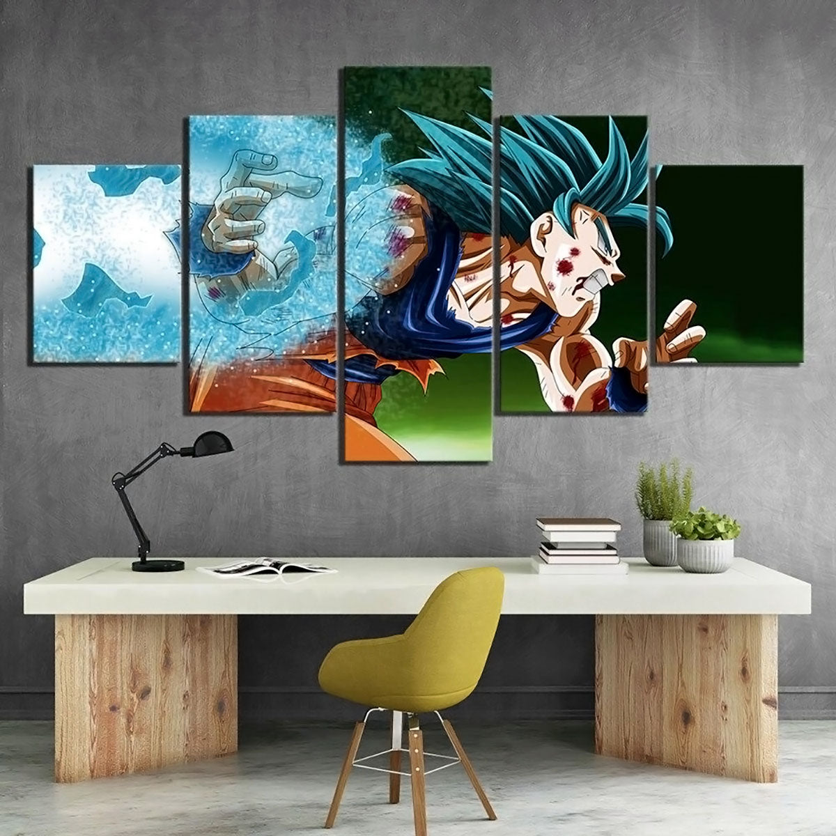Dragon Ball - 5 Pieces Wall Art - Goku - Super Saiyan Blue - Dragon Ball Poster - Dragon Ball Canvas