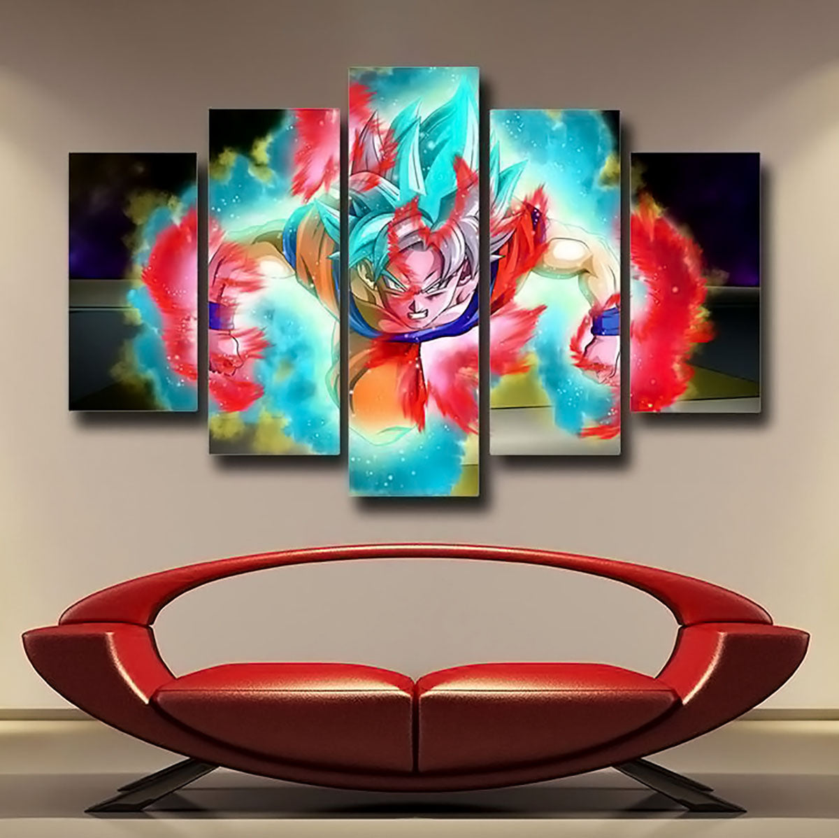 Dragon Ball - 5 Pieces Wall Art - Goku - Super Saiyan Blue - Dragon Ball Poster - Dragon Ball Canvas