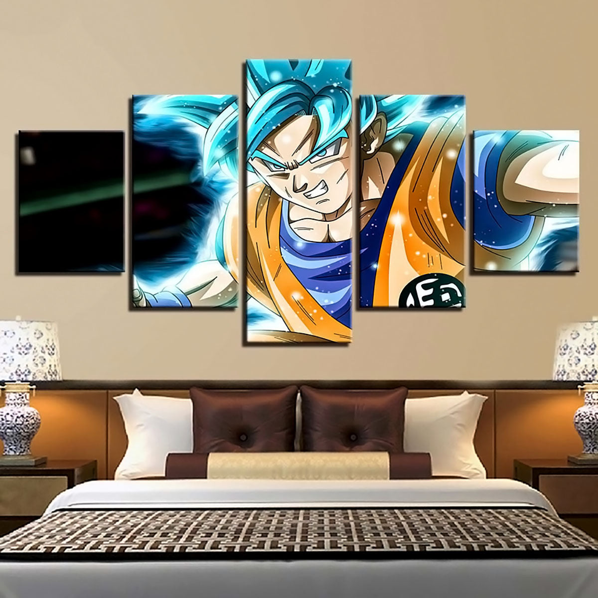 Dragon Ball - 5 Pieces Wall Art - Goku - Super Saiyan Blue - Dragon Ball Poster - Dragon Ball Canvas