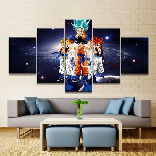 Dragon Ball - 5 Pieces Wall Art - Goku - Super Saiyan Blue - Super Saiyan - Mastered Ultra Instinct- Dragon Ball Poster - Dragon Ball Canvas