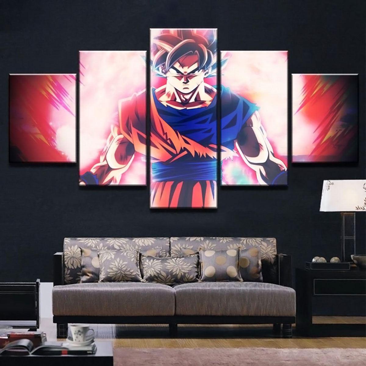 Dragon Ball - 5 Pieces Wall Art - Goku - Super Saiyan God - Dragon Ball Poster - Dragon Ball Canvas