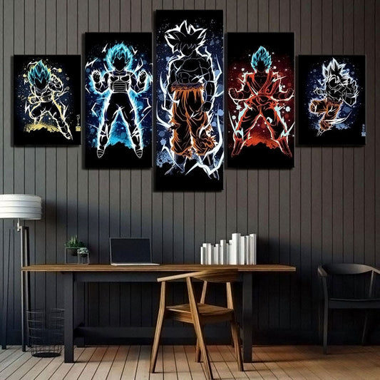 Dragon Ball Super Canvas Wall Art - DR5152 - Super Saiyan Blue Goku - Super Saiyan Blue Vegeta
