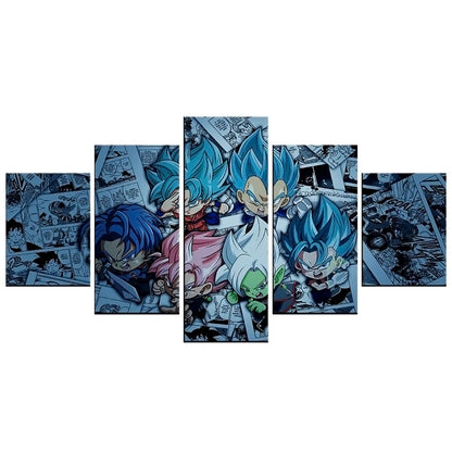 Dragon Ball - 5 Pieces Wall Art - Goku - Vegeta - Trunks - Black Goku - Dragon Ball Poster - Dragon Ball Canvas