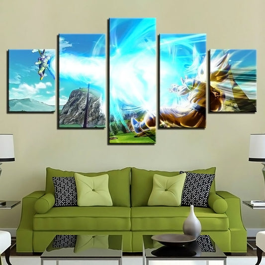 Dragon Ball - 5 Pieces Wall Art - Goku Vs Cell - Super Saiyan - Dragon Ball Poster - Dragon Ball Canvas