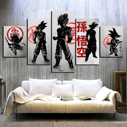 Dragon Ball - 5 Pieces Wall Art - Kid Goku - Goku - Vegeto - Dragon Ball Poster - Dragon Ball Canvas