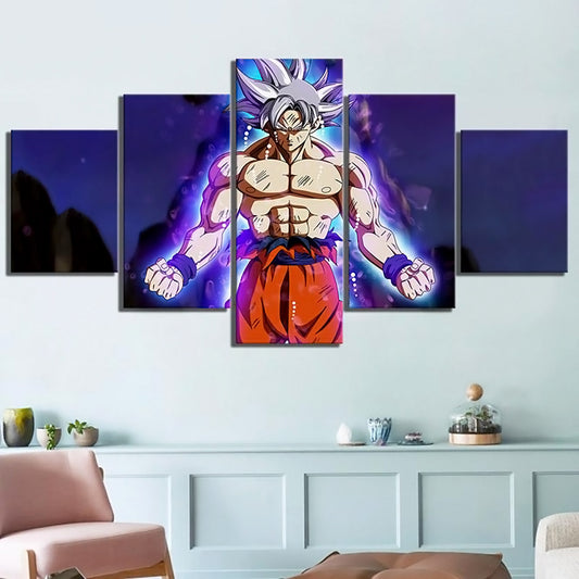 Dragon Ball - 5 Pieces Wall Art - Mastered Ultra Instinct Goku - Dragon Ball Poster - Dragon Ball Canvas