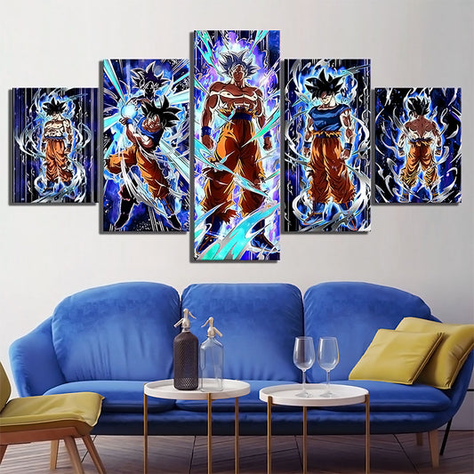 Dragon Ball - 5 Pieces Wall Art - Mastered Ultra Instinct Goku - Dragon Ball Poster - Dragon Ball Canvas