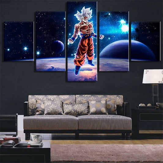 Dragon Ball - 5 Pieces Wall Art - Mastered Ultra Instinct Goku - Dragon Ball Poster - Dragon Ball Canvas