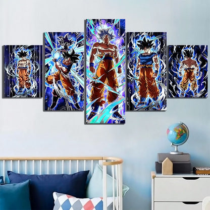 Dragon Ball - 5 Pieces Wall Art - Mastered Ultra Instinct Goku - Dragon Ball Poster - Dragon Ball Canvas