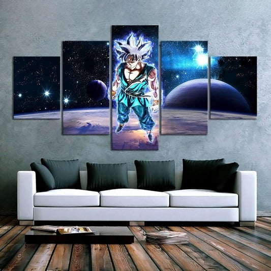 Dragon Ball - 5 Pieces Wall Art - Mastered Ultra Instinct Goku - Dragon Ball Poster - Dragon Ball Canvas