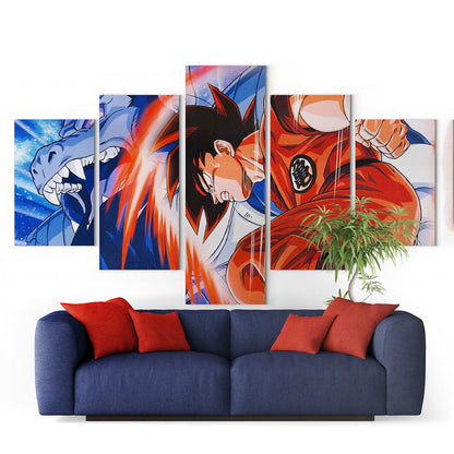 Dragon Ball - 5 Pieces Wall Art - Shenlong - Goku - Super Saiyan God - Dragon Ball Poster - Dragon Ball Canvas