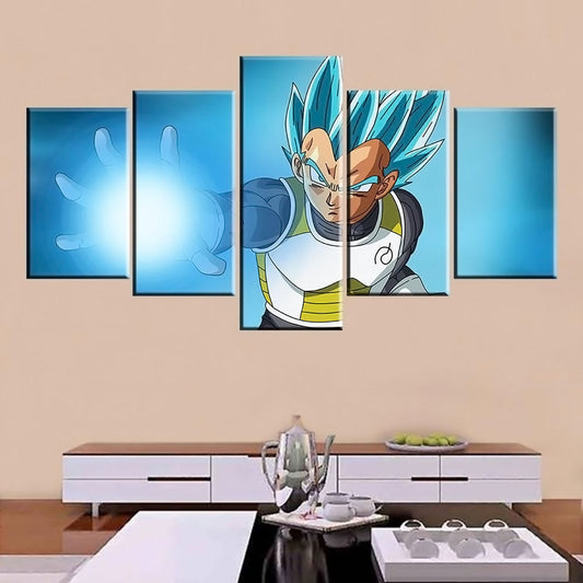 Dragon Ball - 5 Pieces Wall Art - Vegeta - Super Saiyan Blue - Dragon Ball Poster - Dragon Ball Canvas