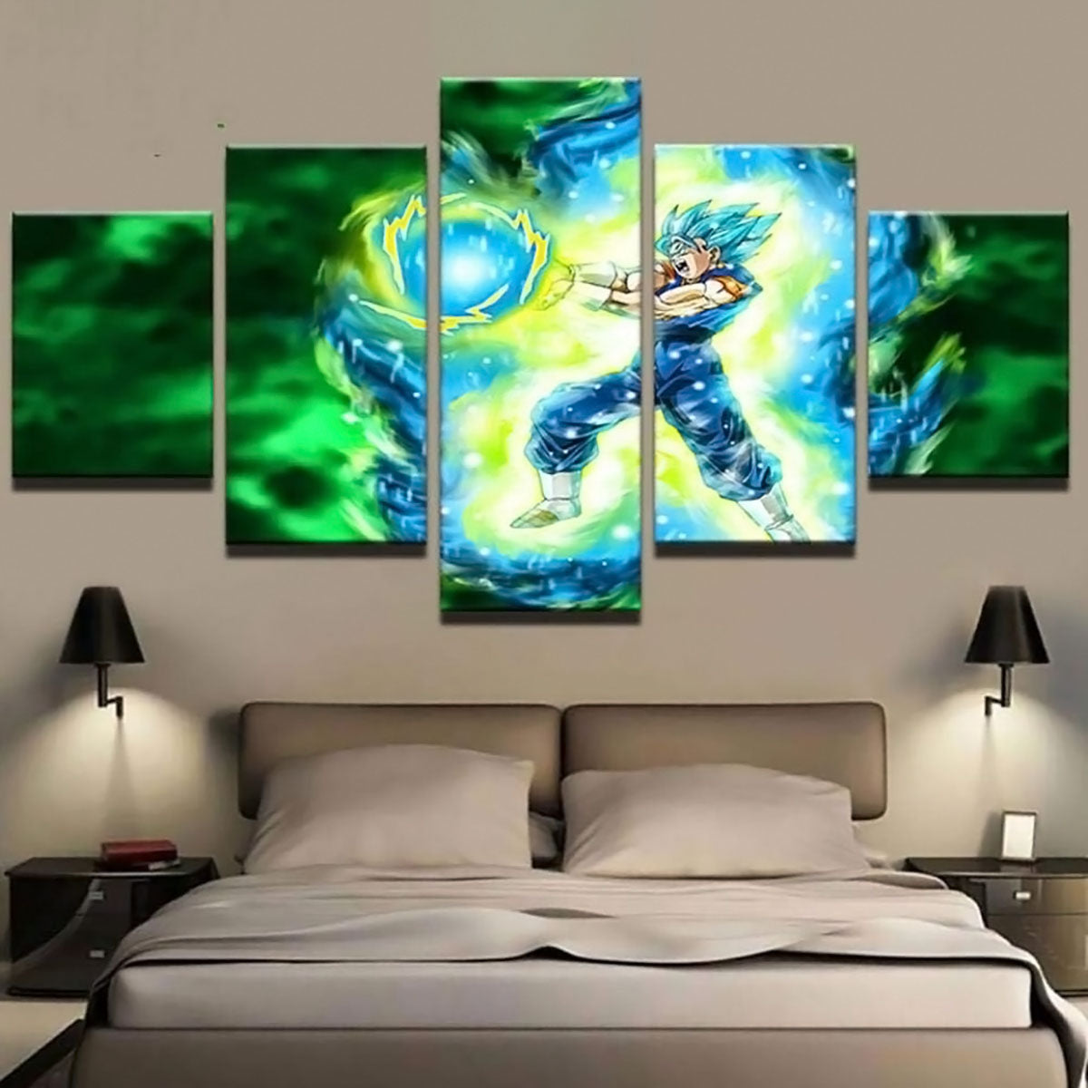 Dragon Ball - 5 Pieces Wall Art - Vegeto - Super Saiyan Blue - Dragon Ball Poster - Dragon Ball Canvas
