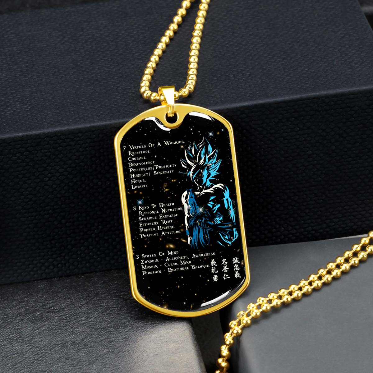 Dragon Ball - DRDL001 - 7 5 3 CODE - Goku - Supper Saiyan Blue - Dragon Ball Dog Tag - Military Ball Chain - Luxury Dog Tag