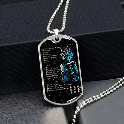 Dragon Ball - DRDL001 - 7 5 3 CODE - Goku - Supper Saiyan Blue - Dragon Ball Dog Tag - Military Ball Chain - Luxury Dog Tag